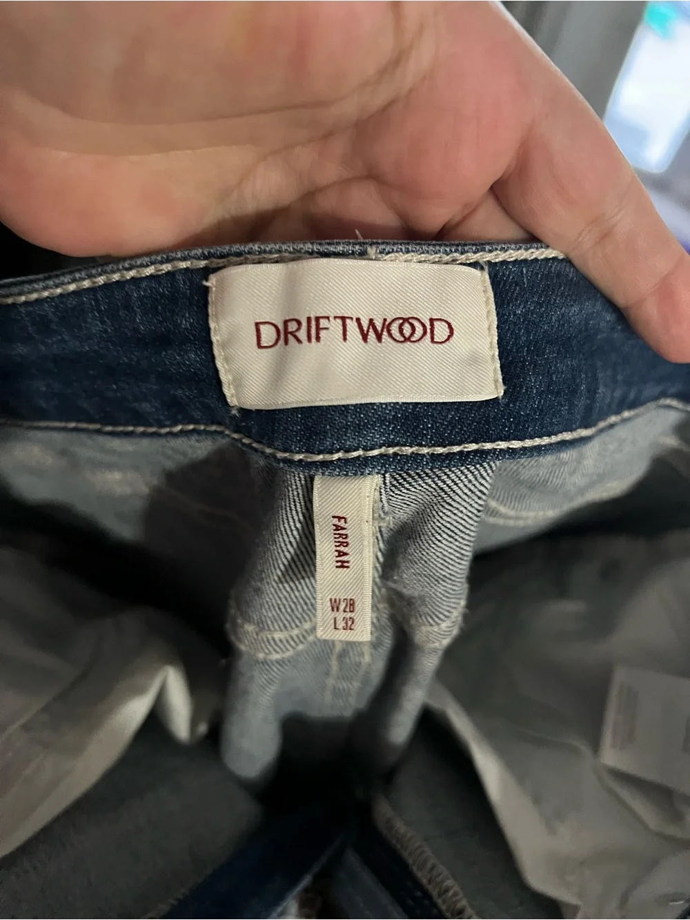 DRIFTWOOD denim Blue Embroidered cutout Flare Jeans HTF - Picture 4 of 5